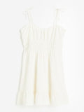 H&M Women Smocked-Waist Textured Dress