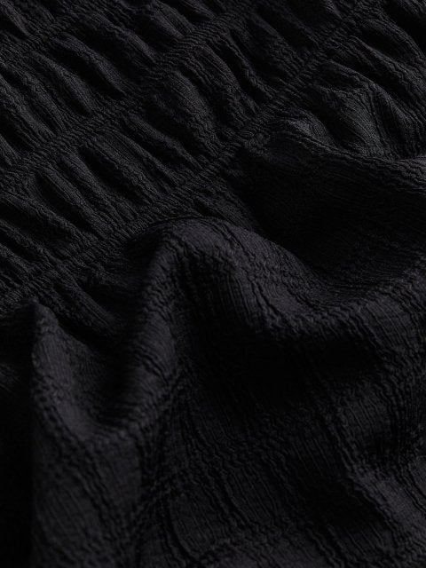 H&M Women Smocked-Waist Textured Dress