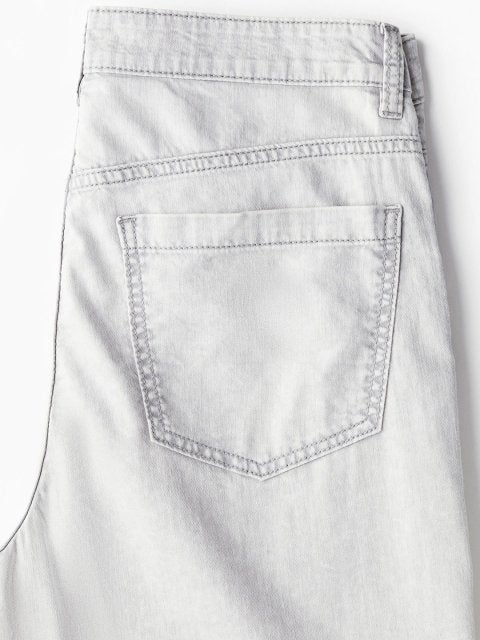 H&M Women Straight Fit High-Rise Pure Cotton Twill Trouser