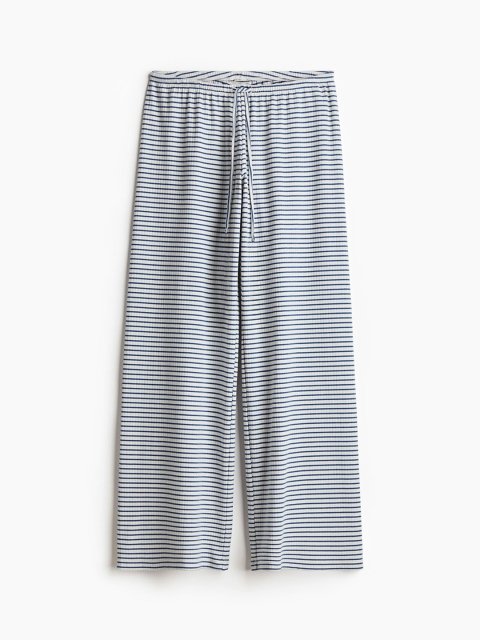 H&M Women Striped Printed Wide Jersey Trouser