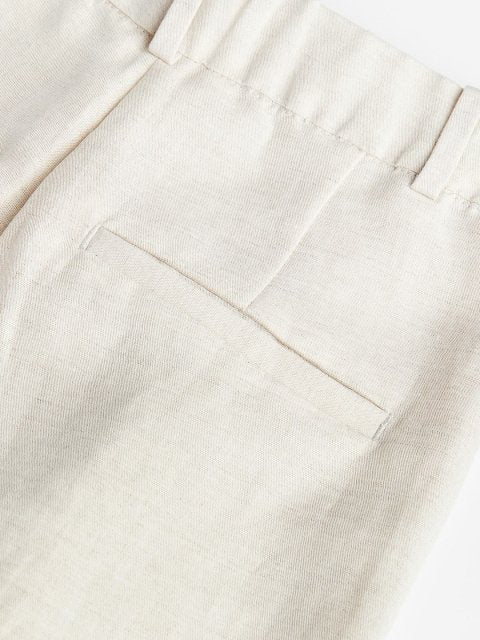 H&M Women Tapered Linen-Blend Trousers