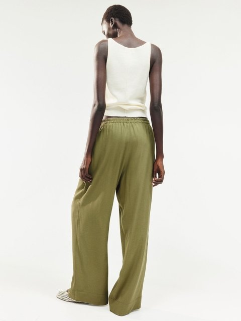 H&M Women Viscose Mid-Rise Loose Fit Drawstring Trousers