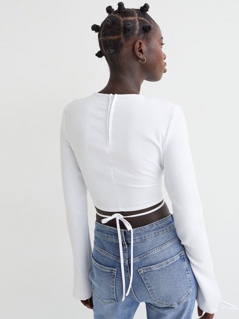 H&M Women White Cut-Out Blouse