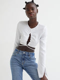 H&M Women White Cut-Out Blouse