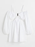 H&M Women White Short Cut-Out Dress