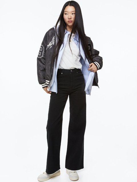H&M Women Wide Twill Trousers