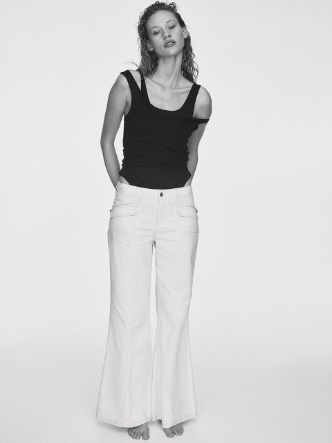 H&M Women Wide Twill Trousers