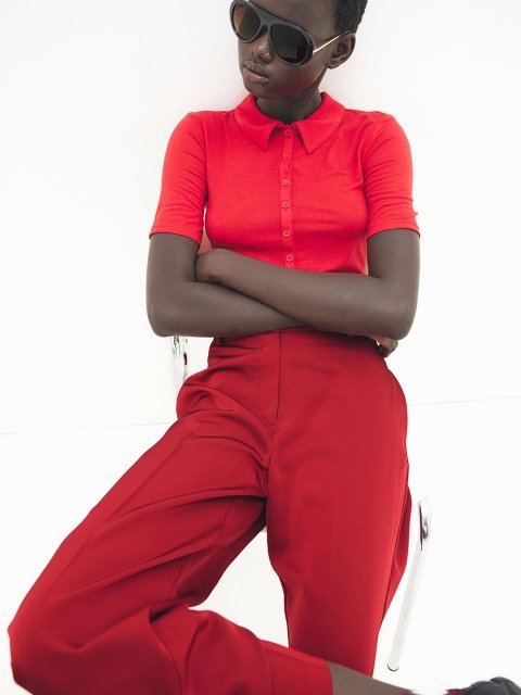 H&M Women Wide Twill Trousers