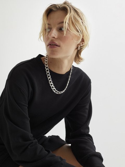 H&M Womens Black Sweatshirt Dress