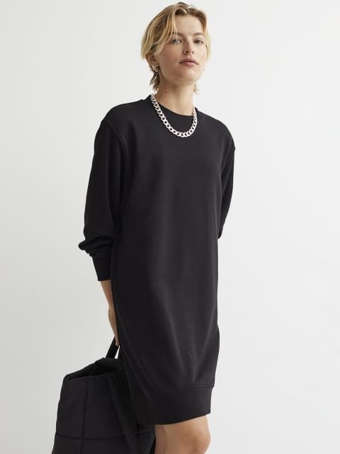 H&M Womens Black Sweatshirt Dress