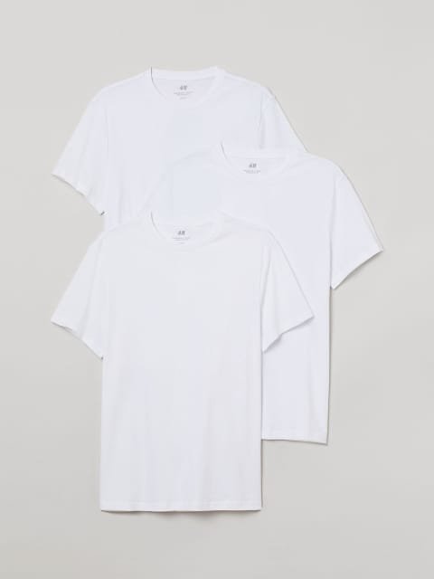 HM Men 3-Pack Cotton Pure Cotton T-shirts