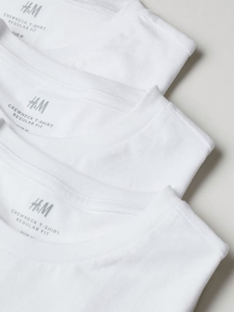 HM Men 3-Pack Cotton Pure Cotton T-shirts