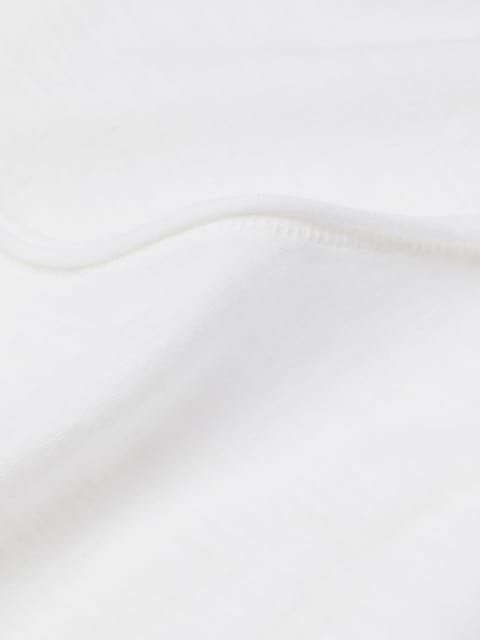 HM Men White Solid Raw Edge Tee
