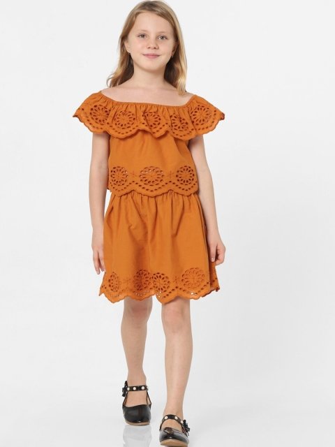 KIDS ONLY Brown Off-Shoulder Bardot Top