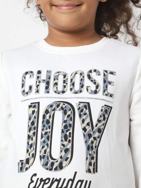 KIDS ONLY Girls Cotton Pull Over Printed Typography Sweatshirt
