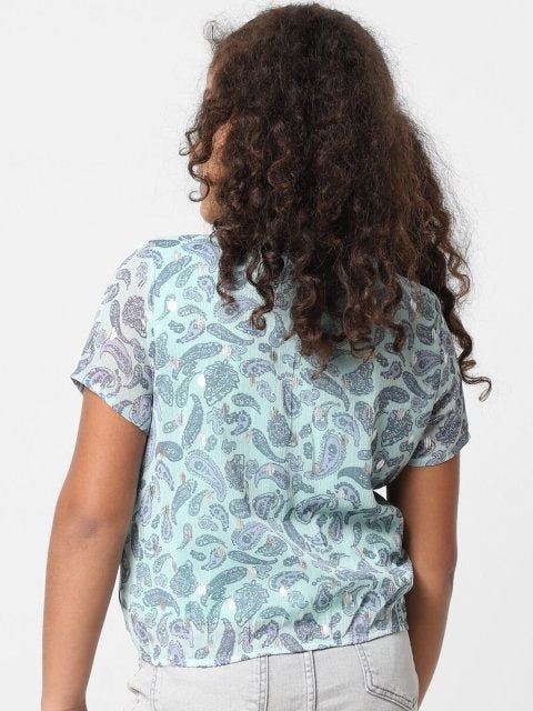 KIDS ONLY Girls Green Abstract Print Top