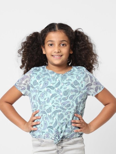 KIDS ONLY Girls Green Abstract Print Top