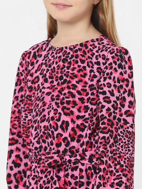 KIDS ONLY Girls Pink Floral Wrap Round Neck Dress