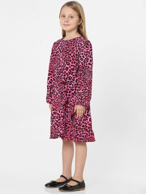 KIDS ONLY Girls Pink Floral Wrap Round Neck Dress