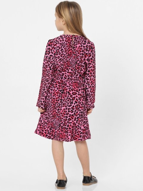 KIDS ONLY Girls Pink Floral Wrap Round Neck Dress