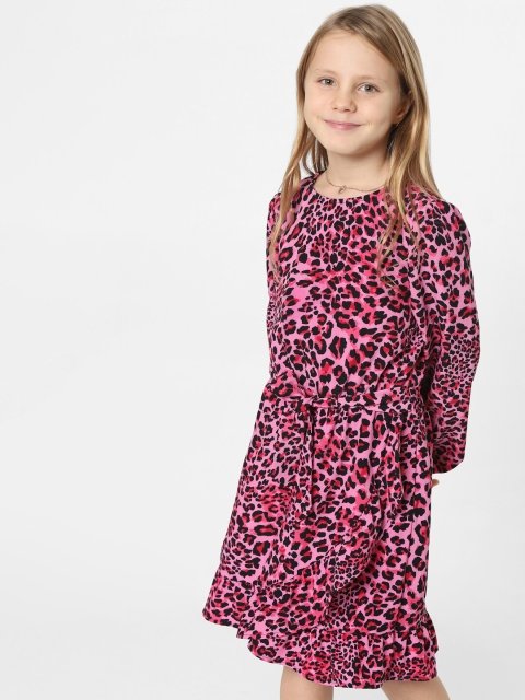 KIDS ONLY Girls Pink Floral Wrap Round Neck Dress