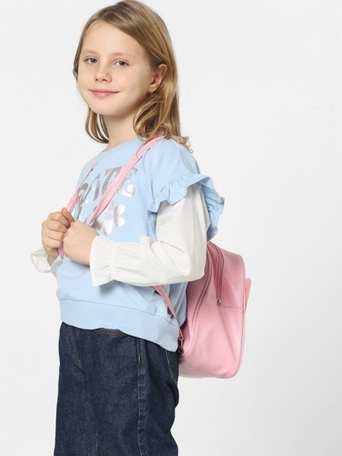 KIDS ONLY Girls Pull Over Printed Layer Sleeves Sweatshirt