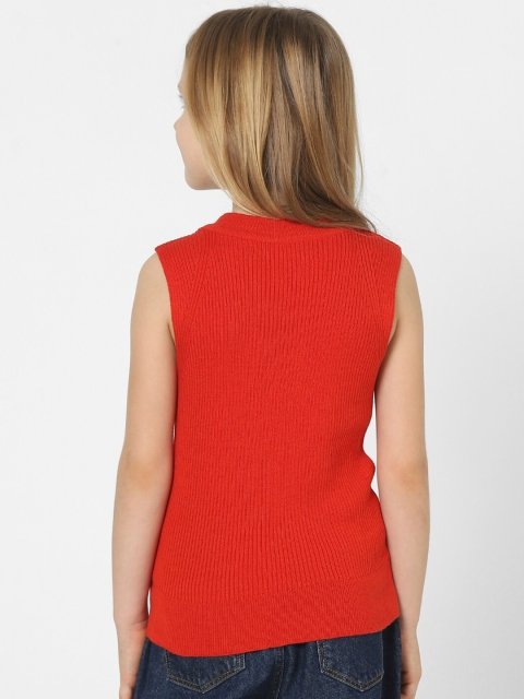 KIDS ONLY Girls Red Solid Knitted Top