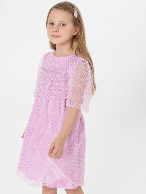 KIDS ONLY Purple Checked A-Line Dress