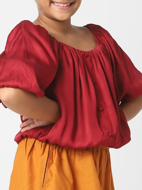 KIDS ONLY Red Tie-Up Neck Top