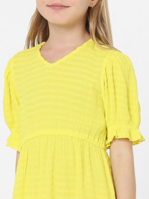 KIDS ONLY Yellow A-Line Self Design Dress