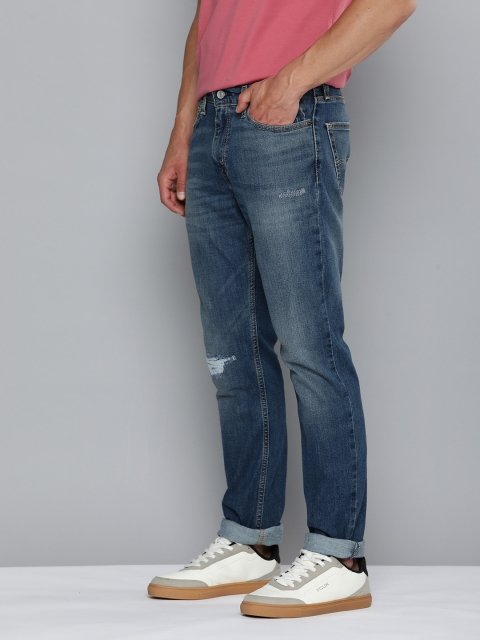 Levis Men 511 Slim Fit Low Distress Light Fade Stretchable Low-Rise Jeans