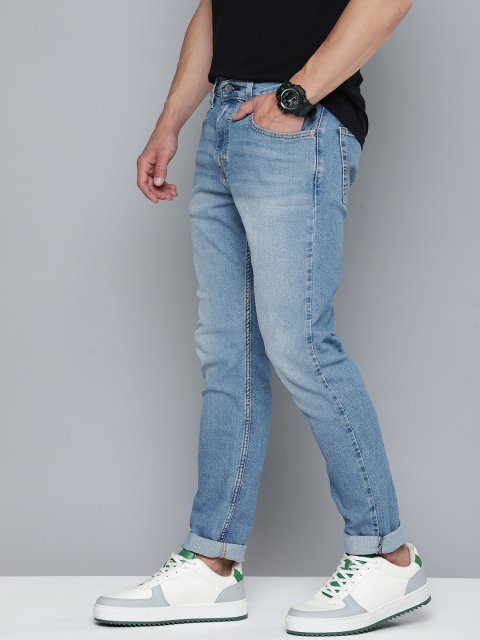 Levis Men 512 SLIM Tapered Fit Low-Rise Heavy Fade Stretchable Jeans