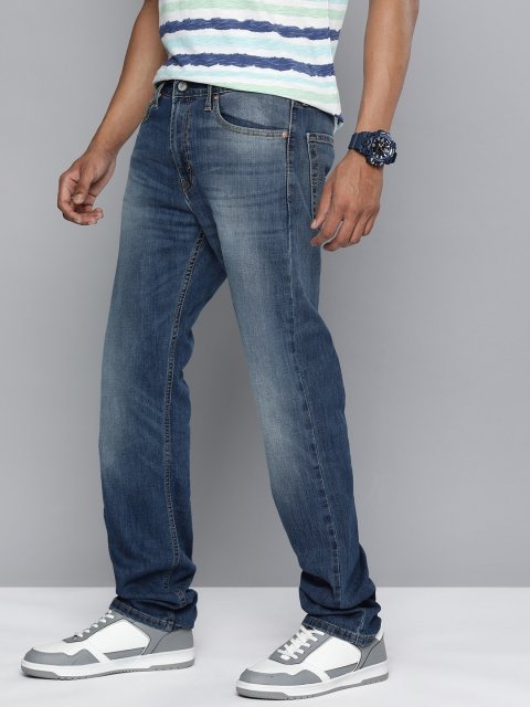Levis Men 513 Slim Straight Fit Heavy Fade Stretchable Jeans