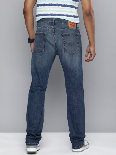 Levis Men 513 Slim Straight Fit Heavy Fade Stretchable Jeans