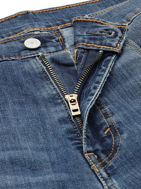 Levis Men 513 Slim Straight Fit Heavy Fade Stretchable Jeans