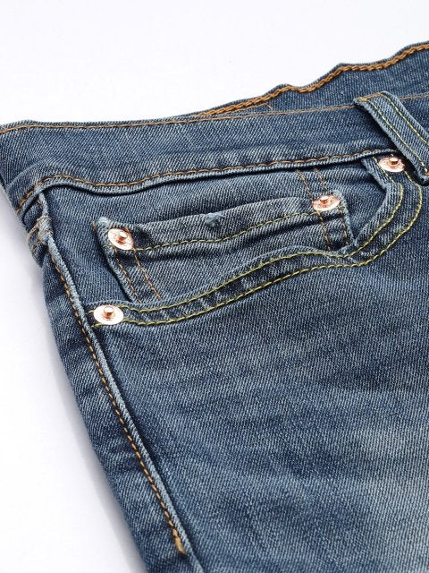 Levis Men 513 Slim Straight Fit Heavy Fade Stretchable Jeans