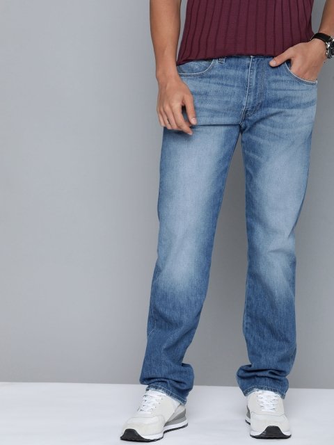 Levis Men 513 Slim Straight Fit Heavy Fade Stretchable Low Rise Jeans