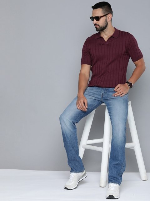 Levis Men 513 Slim Straight Fit Heavy Fade Stretchable Low Rise Jeans