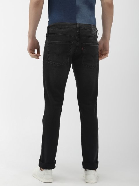 Levis Men Black 65504 Skinny Fit Mid-Rise Clean Look Stretchable Jeans