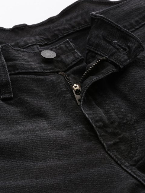 Levis Men Black 65504 Skinny Fit Mid-Rise Clean Look Stretchable Jeans
