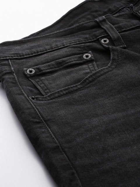 Levis Men Black 65504 Skinny Fit Mid-Rise Clean Look Stretchable Jeans