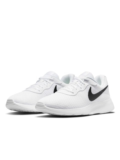 Nike Men White & Black Woven Design Tanjun Brand Logo Print Sneakers