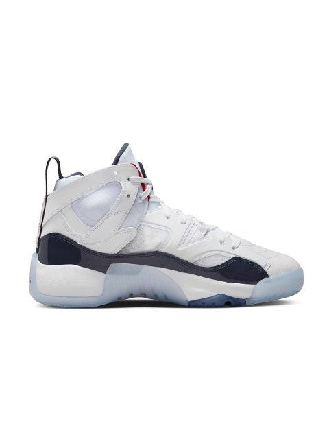 Nike Men White Jumpman Two Trey Leather Mid-Top Casual Shoes