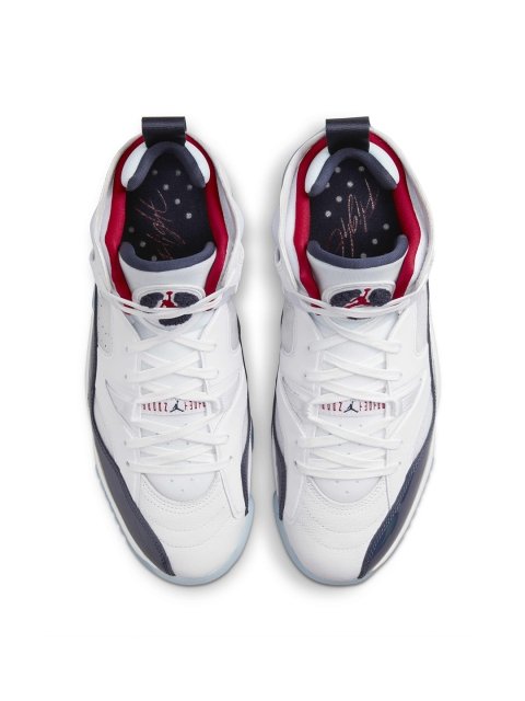 Nike Men White Jumpman Two Trey Leather Mid-Top Casual Shoes