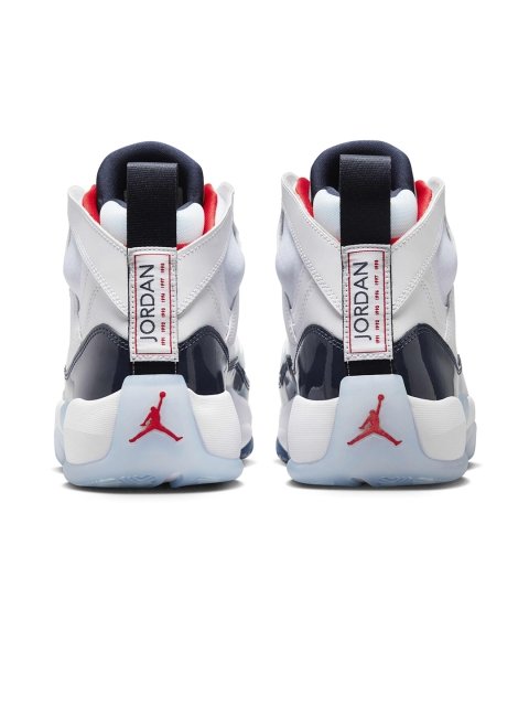 Nike Men White Jumpman Two Trey Leather Mid-Top Casual Shoes