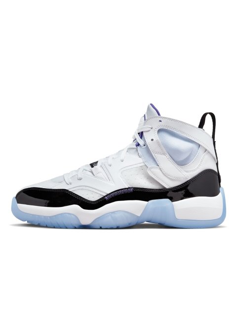 Nike Men White Leather Jumpman Two Trey Basketball Shoes
