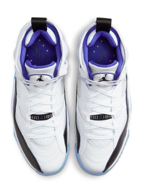 Nike Men White Leather Jumpman Two Trey Basketball Shoes