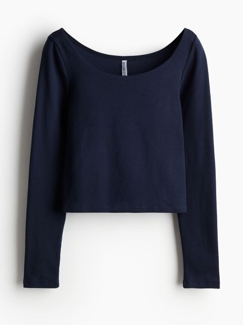 H&M Boat Neck Cotton Tops