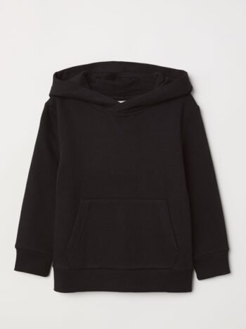 H&M Boys Black Solid Hooded Sustainable Sweatshirt