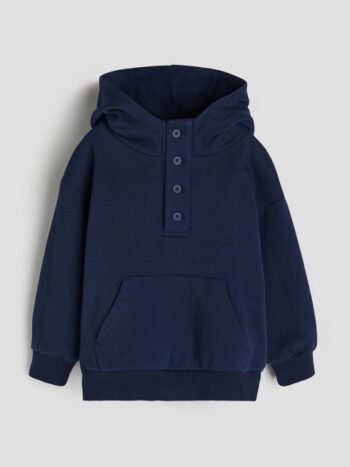 H&M Boys Cotton Button-Top Hoodie Sweatshirt